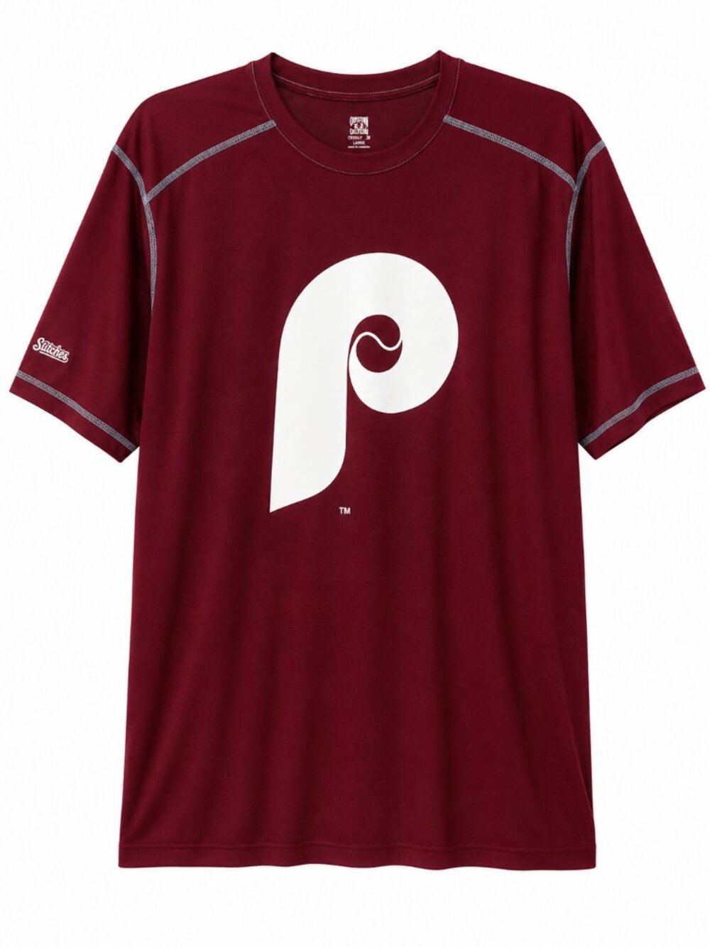 Phillies Stitches Cooperstown Burgundy Maroon Shirt L NWOT